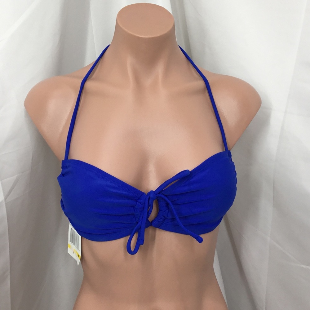 3/$10 California Waves Bandeau Halter Bikini Top Sz M